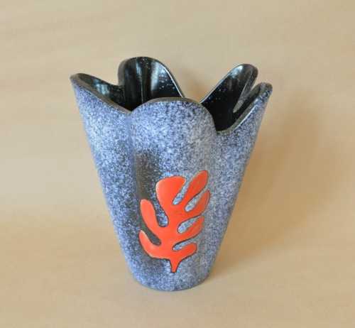 Elchinger, Vase moucheté à décor de feuille rouge – Image 2