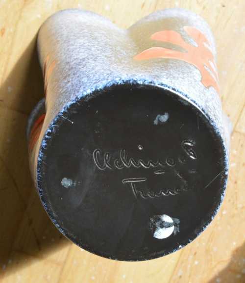 Elchinger, Vase moucheté à décor de feuille rouge – Image 4