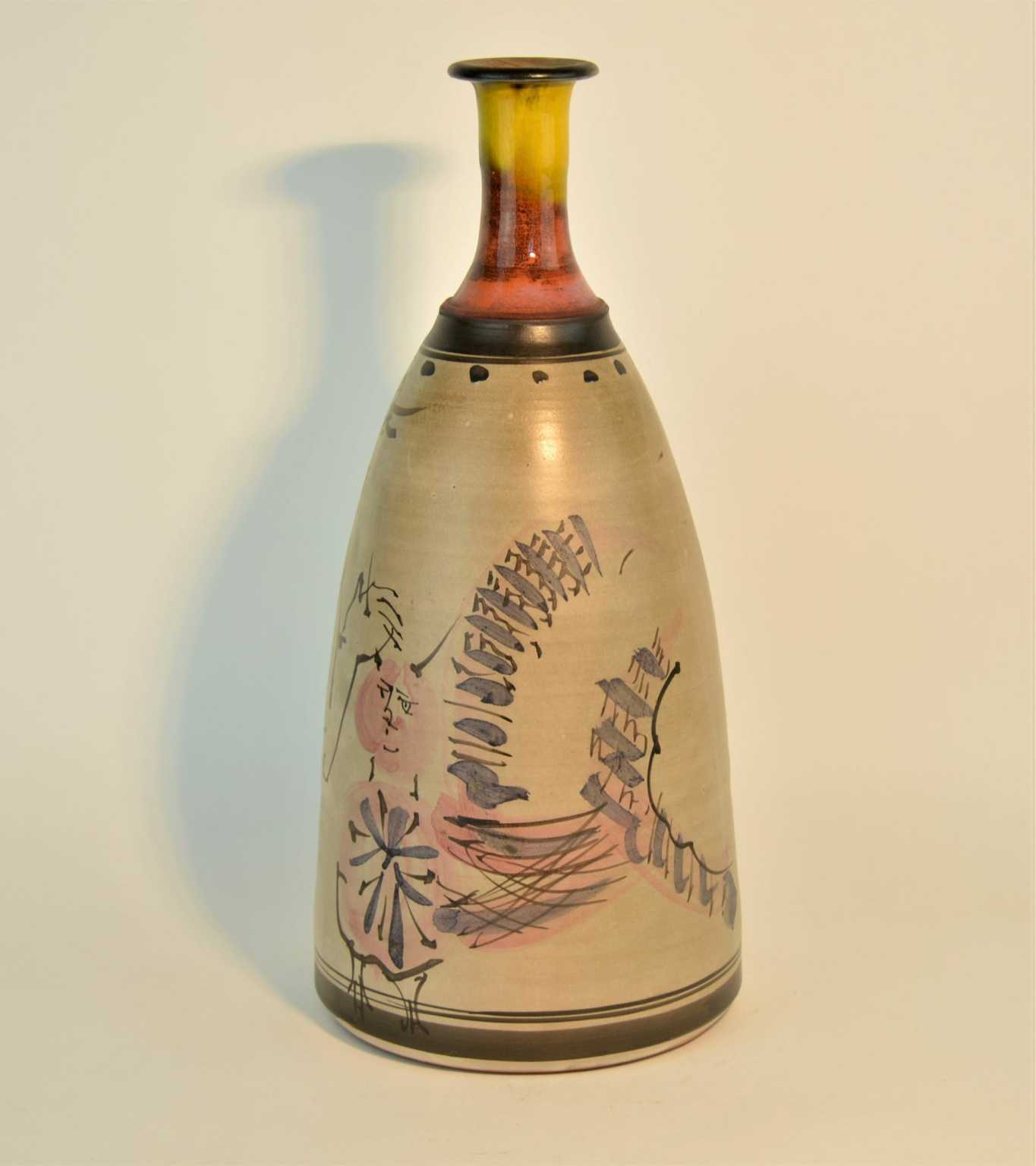Grand Vase Bouteille En Céramique émaillée - H45cm X D13cm - Couleur Café