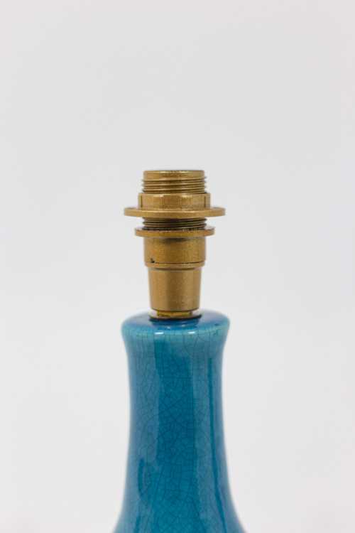 Pol Chambost, Paire de petites lampes en céramique et bronze doré, XXème siècle – Image 7