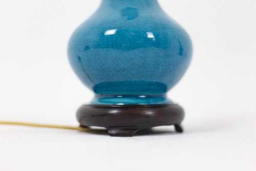 Pol Chambost, Paire de petites lampes en céramique et bronze doré, XXème siècle – Image 6