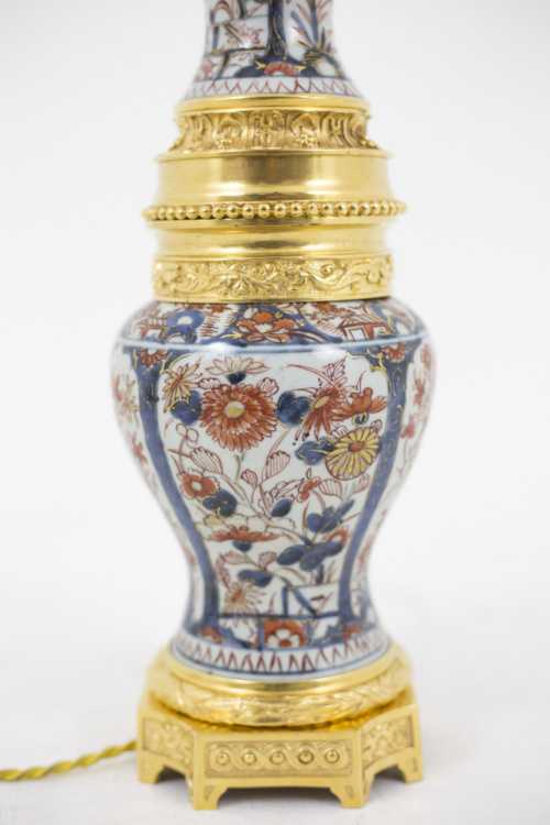 Grande lampe en porcelaine Imari et bronze doré, circa 1880 – Image 8