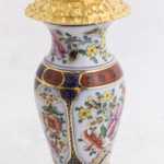 Paire de lampes en porcelaine Valentine et bronze doré, circa 1880 – Image 4