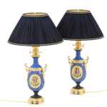 Paire de lampes en porcelaine style néoclassique, époque Napoléon III