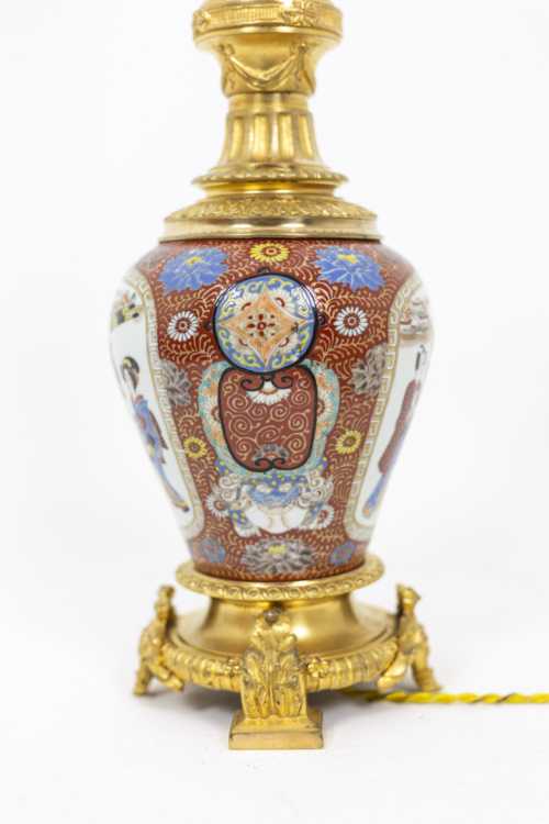 Lampe en porcelaine de Samson et bronze doré, circa 1880 – Image 4
