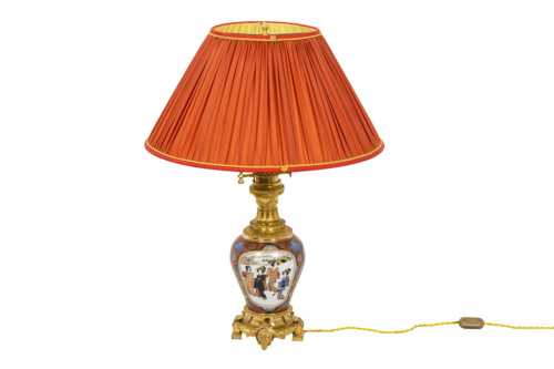Lampe en porcelaine de Samson et bronze doré, circa 1880