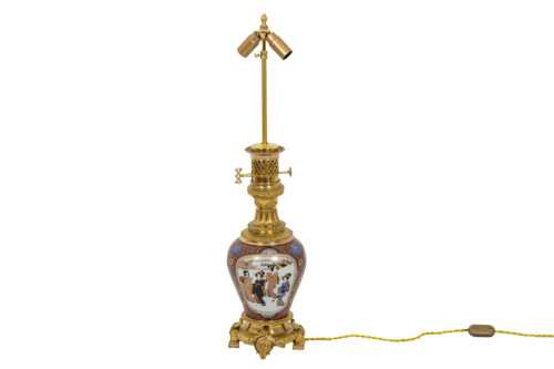 Lampe en porcelaine de Samson et bronze doré, circa 1880 – Image 2