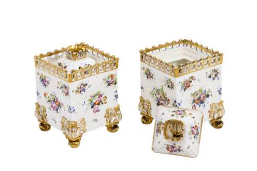 Paire de pots couverts en porcelaine de Paris, XIXe siècle – Image 4