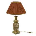 Lampe en faïence de Satsuma et bronze doré, circa 1880