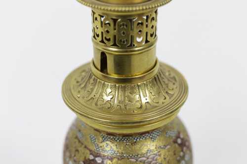 Lampe en faïence de Satsuma et bronze doré, circa 1880 – Image 5