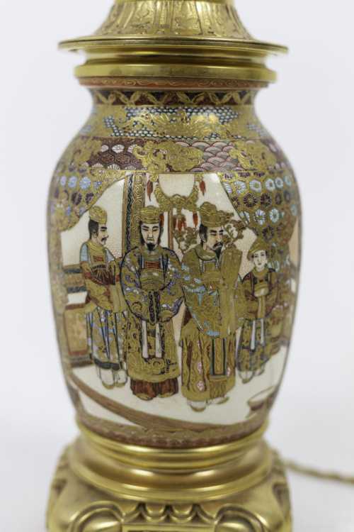 Lampe en faïence de Satsuma et bronze doré, circa 1880 – Image 2