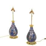 Paire de lampes en faïence de Delft et bronze doré, circa 1880 – Image 6