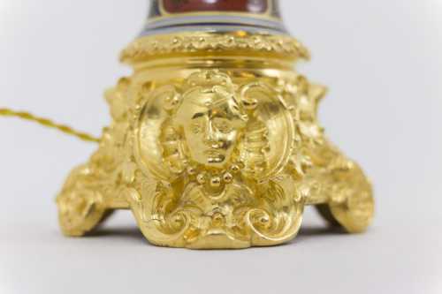 Paire de lampes en porcelaine Valentine et bronze doré, circa 1880 – Image 8