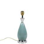 Paire de lampes en porcelaine bleue et laiton argenté, années 1970 – Image 6
