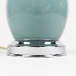 Paire de lampes en porcelaine bleue et laiton argenté, années 1970 – Image 7