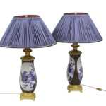 Paire de lampes en porcelaine du Japon et bronze doré, circa 1880