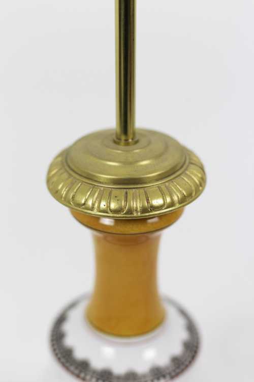 Paire de lampes en porcelaine orange et blanche, circa 1880 – Image 6