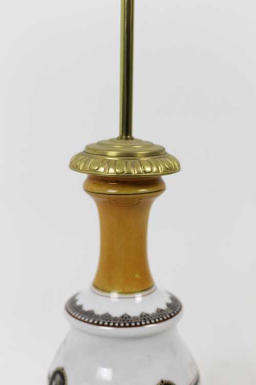 Paire de lampes en porcelaine orange et blanche, circa 1880 – Image 5