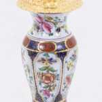 Paire de lampes en porcelaine Valentine et bronze doré, circa 1880 – Image 3