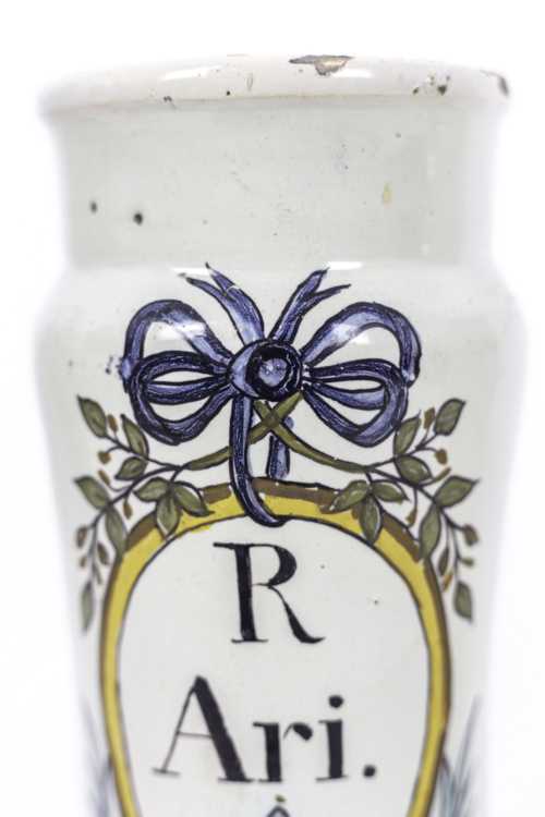 Paire de pots à pharmacie en faïence polychrome, XIXe siècle – Image 5