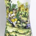 Paire de grands vases en faïence polychrome, XIXe siècle – Image 6