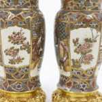 Paire de lampes en faïence de Satsuma, circa 1880 – Image 12