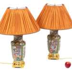 Paire de lampes en porcelaine de Canton, circa 1880 – Image 3