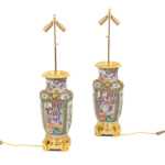 Paire de lampes en porcelaine de Canton, circa 1880 – Image 2
