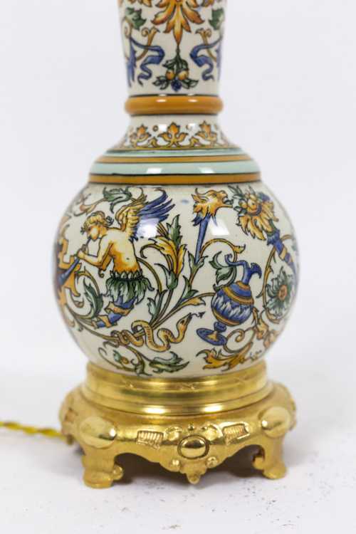 Paire de lampes en porcelaine de Gien, XIXème siècle – Image 5