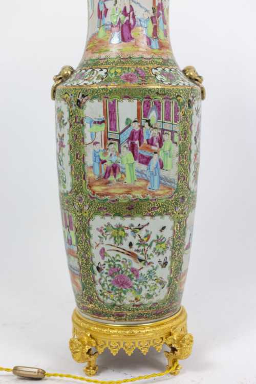 Grande lampe en porcelaine de Canton, circa 1880 – Image 4