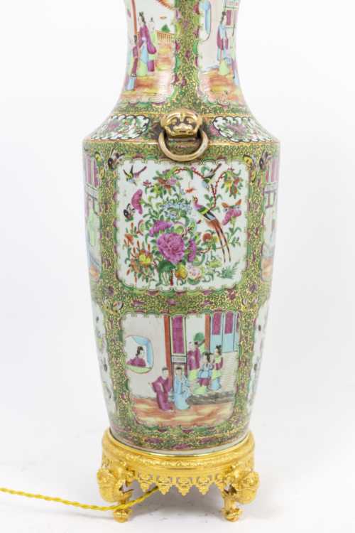 Grande lampe en porcelaine de Canton, circa 1880 – Image 5