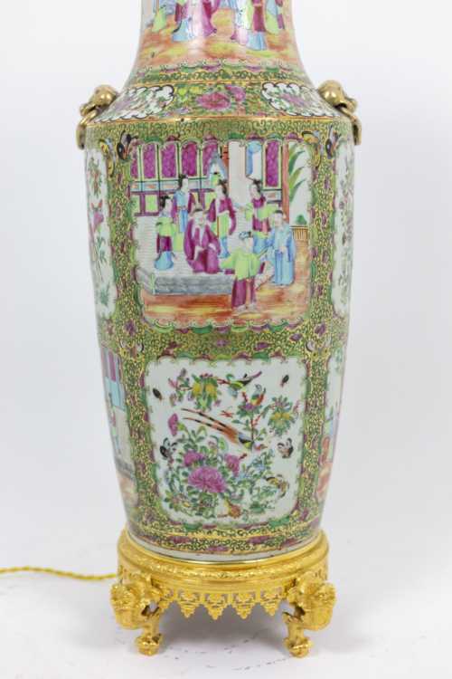 Grande lampe en porcelaine de Canton, circa 1880 – Image 6