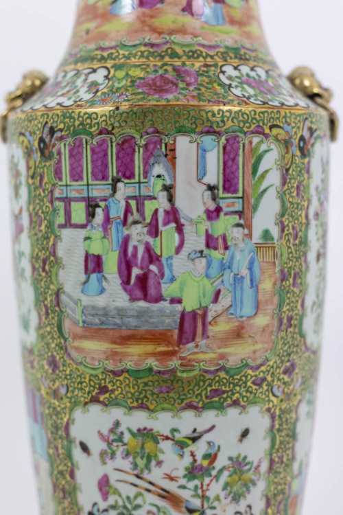 Grande lampe en porcelaine de Canton, circa 1880 – Image 9