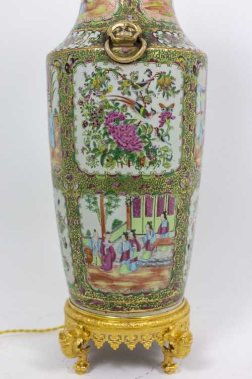 Grande lampe en porcelaine de Canton, circa 1880 – Image 8