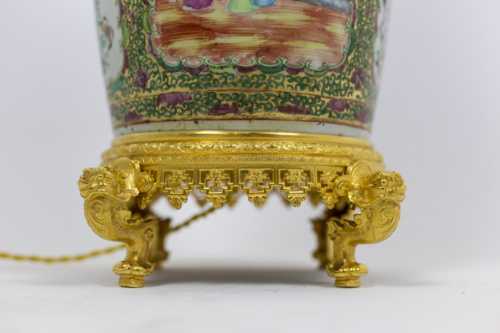 Grande lampe en porcelaine de Canton, circa 1880 – Image 10
