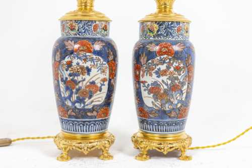 Paire de lampes en porcelaine d'Imari et bronze doré, circa 1880. – Image 4