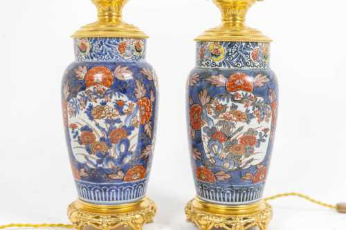 Paire de lampes en porcelaine d'Imari et bronze doré, circa 1880. – Image 6