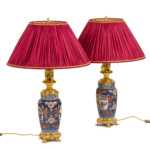 Paire de lampes en porcelaine d'Imari et bronze doré, circa 1880.