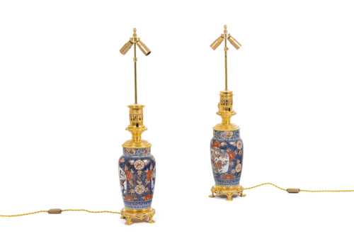 Paire de lampes en porcelaine d'Imari et bronze doré, circa 1880. – Image 2