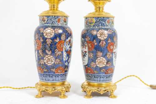 Paire de lampes en porcelaine d'Imari et bronze doré, circa 1880. – Image 7