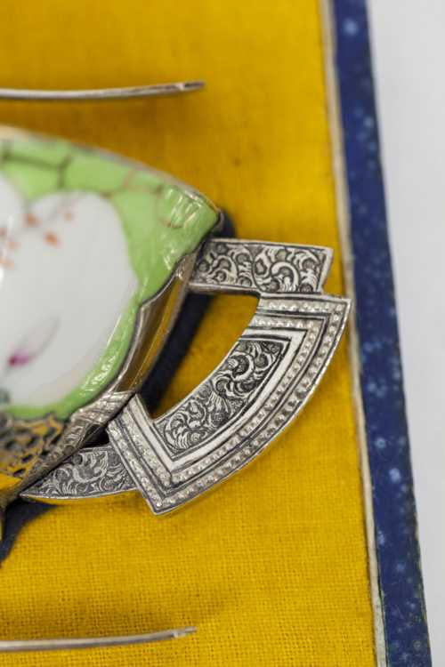 Service à thé en porcelaine céladon et métal argenté, années 1920 – Image 11