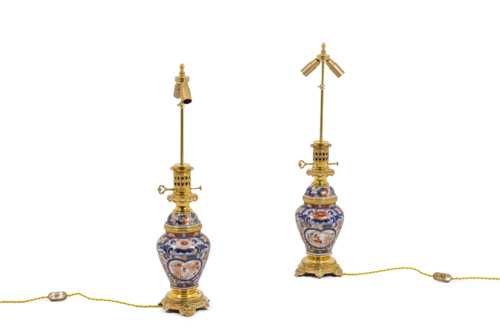 Paire de lampes Imari - sans abat-jour