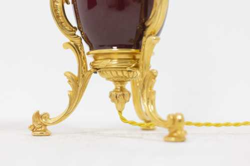 Lampe en porcelaine de Chine et bronze doré, circa 1880 – Image 5