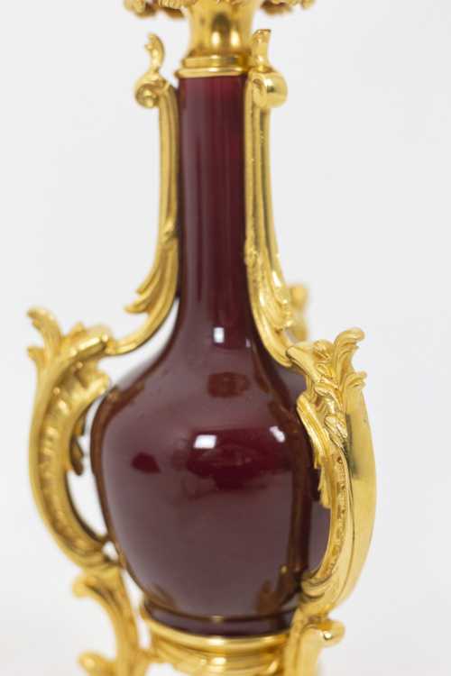 Lampe en porcelaine de Chine et bronze doré, circa 1880 – Image 3