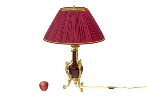 Lampe en porcelaine de Chine et bronze doré, circa 1880 – Image 10