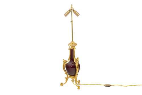 Lampe en porcelaine de Chine et bronze doré, circa 1880 – Image 2