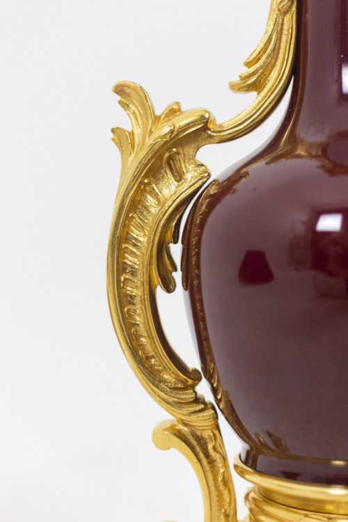 Lampe en porcelaine de Chine et bronze doré, circa 1880 – Image 4