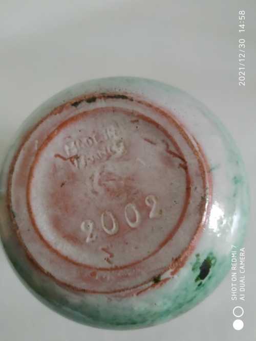 CAB vase émaillé vert flammé made in france – Image 7