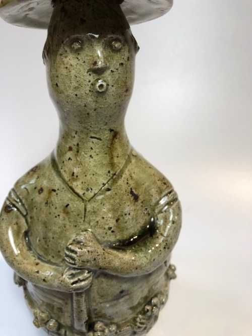 Jean Lerat bouteille anthropomorphe "Bacchus" La Borne circa 1950 – Image 2