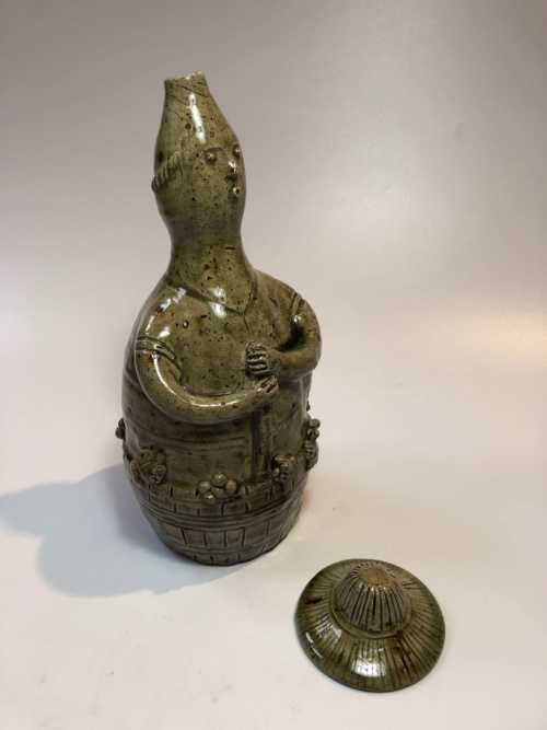 Jean Lerat bouteille anthropomorphe "Bacchus" La Borne circa 1950 – Image 3